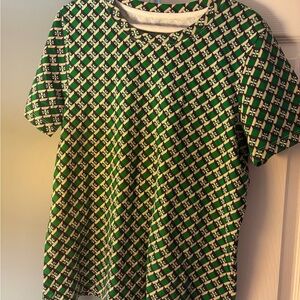 Tory Burch Green and Black Short Sleeve Tee